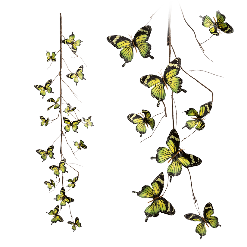 Guirlande de papillons, 180cm en polyester/plastique, flexible