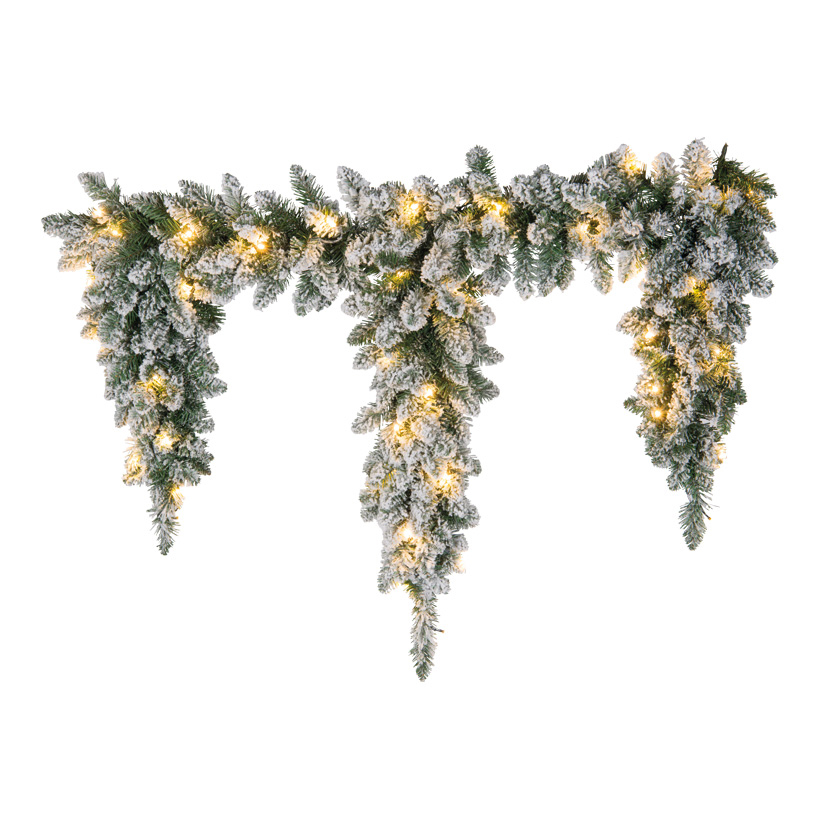 Edeltannenfries, 100cm Ø25cm, Zapfenlänge: 60/80/60cm 40 LEDs, aus Kunststoff, beschneit Edeltannenfries, 100cm Ø25cm, Zapfenlänge: 60/80/60cm 40 LEDs, aus Kunststoff, beschneit